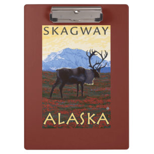 Karibu-Szene - Skagway, Alaska Klemmbrett