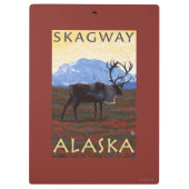 Karibu-Szene - Skagway, Alaska Klemmbrett (Rückseite)