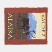 Karibu-Szene - Valdez, Alaska Fleecedecke (Vorderseite (Horizontal))