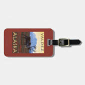 Karibu-Szene - Valdez, Alaska Gepäckanhänger (Vorderseite horizontal)