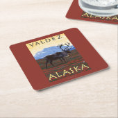 Karibu-Szene - Valdez, Alaska Rechteckiger Pappuntersetzer (angewinkelt)