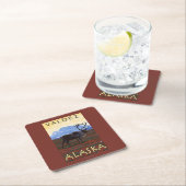 Karibu-Szene - Valdez, Alaska Rechteckiger Pappuntersetzer (Vor Ort)