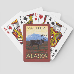Karibu-Szene - Valdez, Alaska Spielkarten