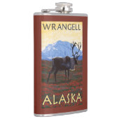Karibu-Szene - Wrangell, Alaska Flachmann (Rechts)