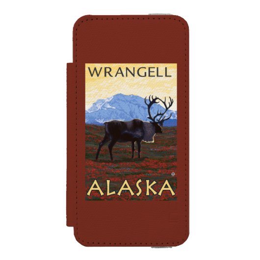 Karibu-Szene - Wrangell, Alaska Incipio iPhone Geldbeutel-Hülle (Folio Vorderseite)