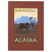 Karibu-Szene - Wrangell, Alaska Klemmbrett (Rückseite)