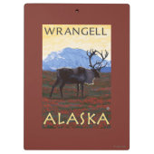 Karibu-Szene - Wrangell, Alaska Klemmbrett (Rückseite)