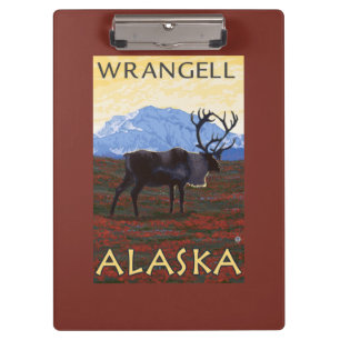 Karibu-Szene - Wrangell, Alaska Klemmbrett