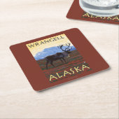 Karibu-Szene - Wrangell, Alaska Rechteckiger Pappuntersetzer (angewinkelt)
