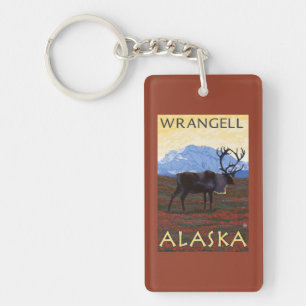 Karibu-Szene - Wrangell, Alaska Schlüsselanhänger