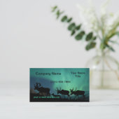 Karibu und Nordlichter Visitenkarte (Stehend Vorderseite)