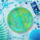 Kariert-2-Scallop-Papierplatte in grungy-lackierte Pappteller (Party)