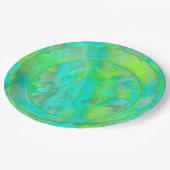 Kariert-2-Scallop-Papierplatte in grungy-lackierte Pappteller (Schrägansicht)