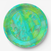 Kariert-2-Scallop-Papierplatte in grungy-lackierte Pappteller (Vorderseite)