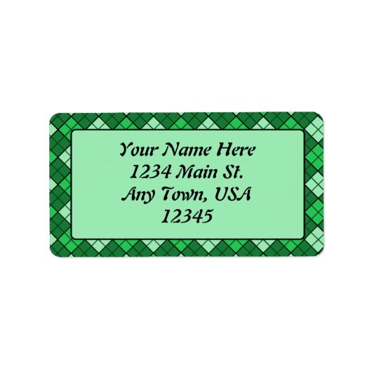 Kariert Adressaufkleber (Vorne)