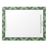 Kariert anpassbar grün geometrisch notizblock (Vorderseite)