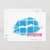 Kariert Aqua Postkarte (Vorne/Hinten)