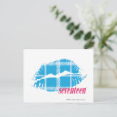 Kariert Aqua Postkarte (Stehend Vorderseite)