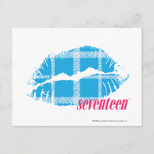 Kariert Aqua Postkarte