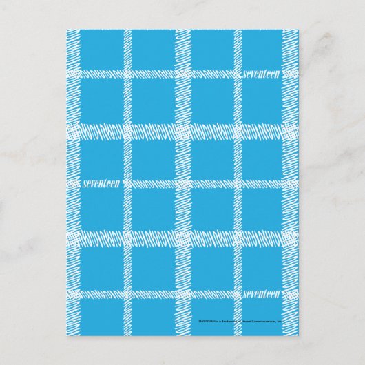Kariert Aqua Postkarte (Vorderseite)