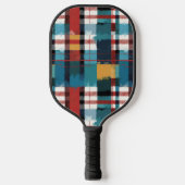 Kariert Aquamarin Pickleball Schläger (Vorderseite)