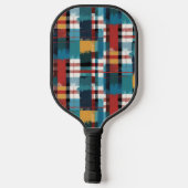 Kariert Aquamarin Pickleball Schläger (Rückseite)