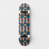 Kariert Aquamarin Skateboard (Vorderseite)