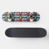Kariert Aquamarin Skateboard (Horizontal)