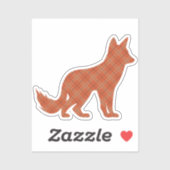 Kariert auf Kariert Fox Aufkleber (Blatt)