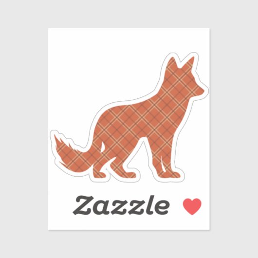 Kariert auf Kariert Fox Aufkleber (Blatt)