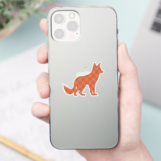 Kariert auf Kariert Fox Aufkleber (Telefon)