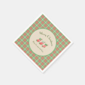 Kariert auf Weihnachten grüner Basis Serviette (Ecke)