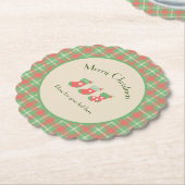 Kariert auf Weihnachten grüner Basis Untersetzer (angewinkelt)