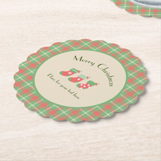Kariert auf Weihnachten grüner Basis Untersetzer (angewinkelt)