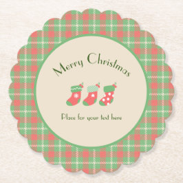 Kariert auf Weihnachten grüner Basis Untersetzer