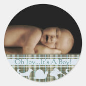 Kariert Baby Boy Foto Stickers (Vorderseite)