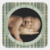 Kariert Baby Boy Foto Stickers (Vorderseite)