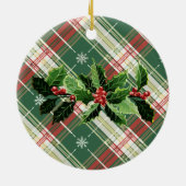 Kariert | Babys erstes Weihnachtsfest-Foto Keramik Ornament (Hinten)