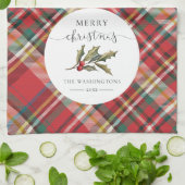 Kariert Bauernhof Roter Karo Rustikale Frohe Weihn Geschirrtuch (Gefaltet)