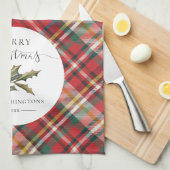 Kariert Bauernhof Roter Karo Rustikale Frohe Weihn Geschirrtuch (Viertel Falte)