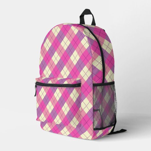 Kariert Bedruckter Rucksack (Rückseitige Ecke Rechts)