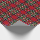 Kariert Black Red Tartan Rustic Clan Stewart Geschenkpapier (Ecke)