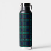 Kariert Black Watch Blue Black Pattern Tartan Trinkflasche (Vorne)