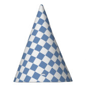 Kariert Blau/Grau und Weiß Partyhütchen (Rechts)