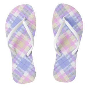 Kariert Blau-Rosa-Gelb Badesandalen