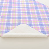 Kariert Blau-Rosa-Gelb Sherpadecke (3/4)