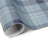 Kariert Blau und Gelb Geschenkpapier (Rolleneckpunkt)