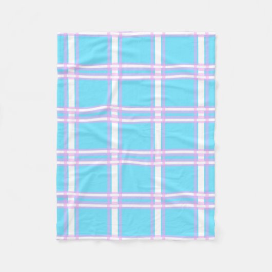 Kariert Blau und Rosa Fleecedecke (Vorderseite)