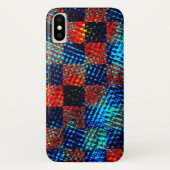 Kariert blau und rot, schmutzig aus Fake gefärbt Case-Mate iPhone Hülle (Rückseite)