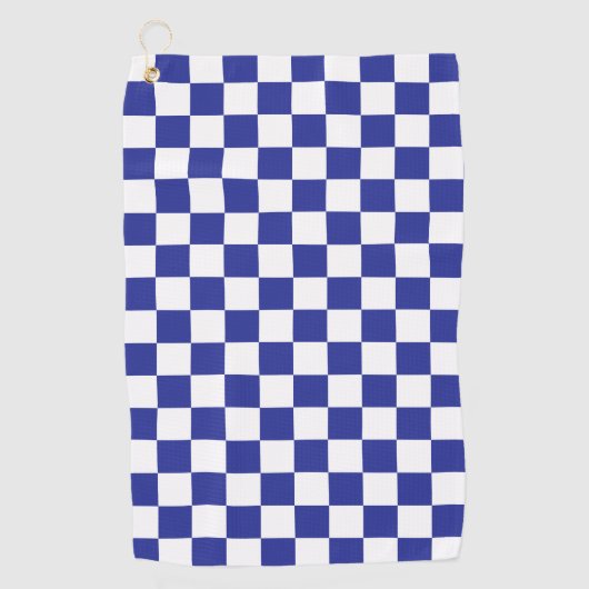 Kariert Blau und Weiß Golfhandtuch (Vorderseite)